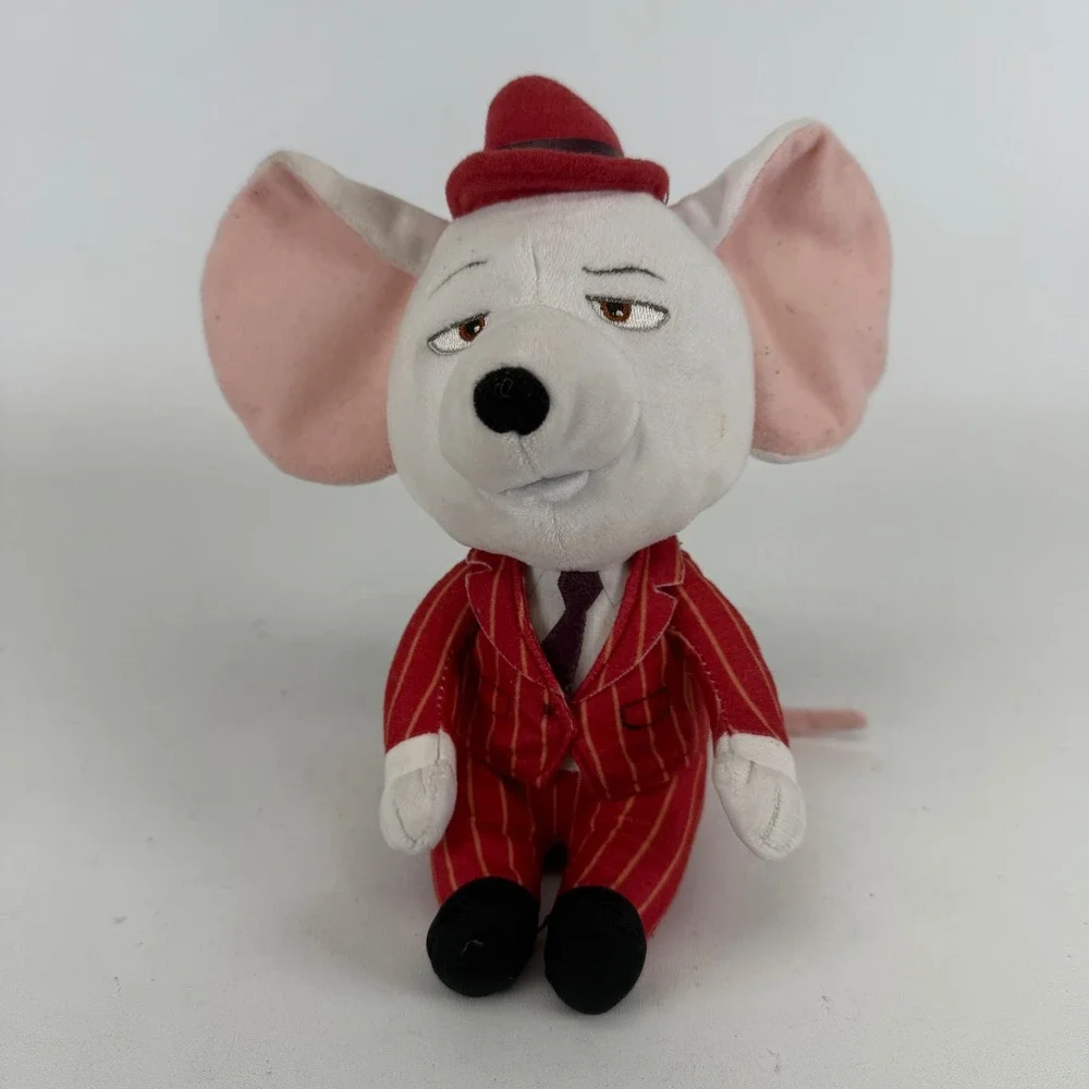 Ty Beanie Babies Sing Movie Mike Mouse Plush Red Pinstripe Suit Fedora 6 inch